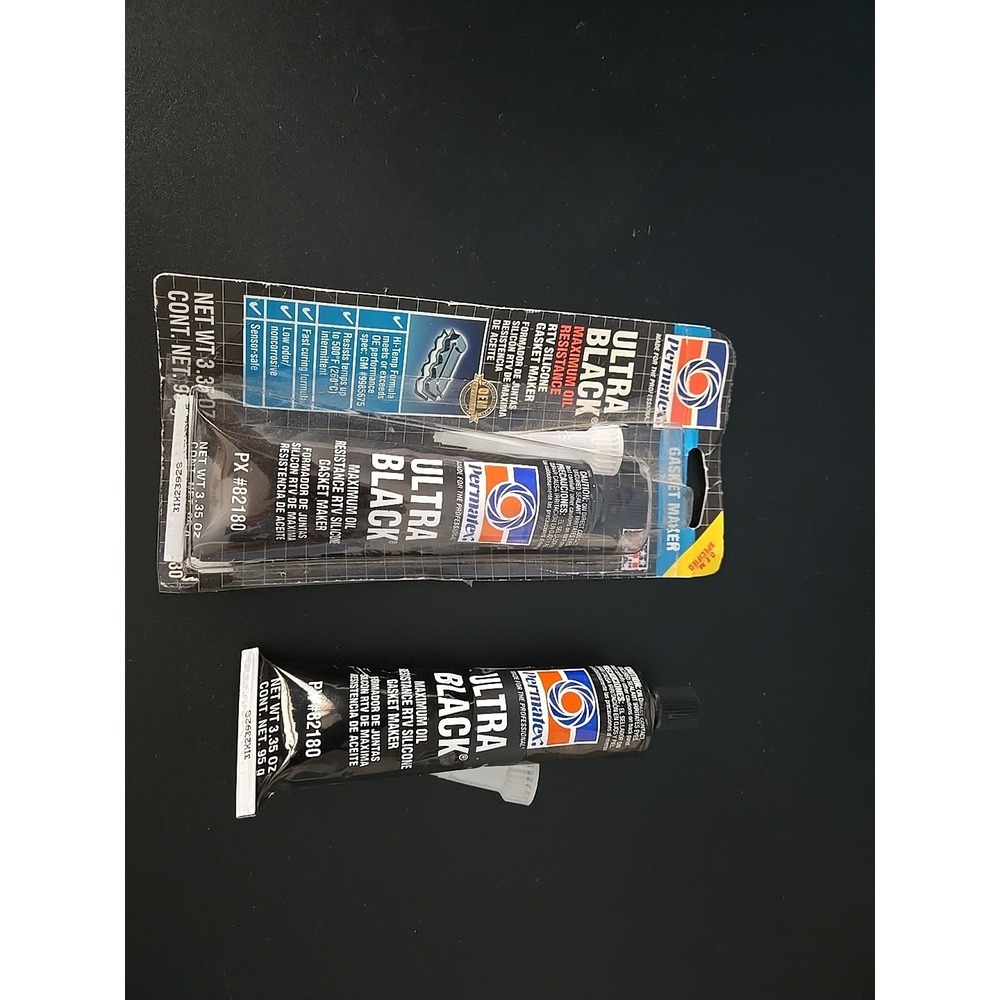 2 Permatex Ultra Black Gasket Maker 3.35 Oz Tube Permatex 82180 RTV Silicone